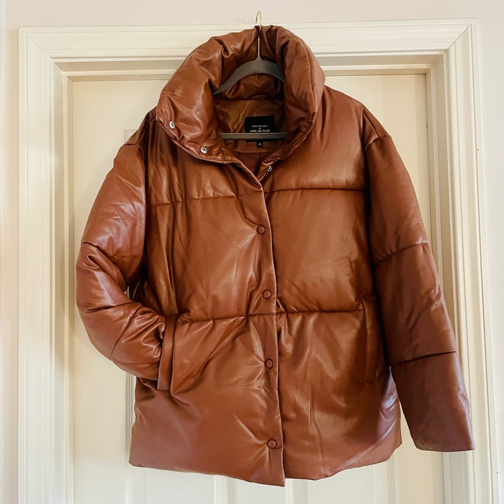 Avec Les Filles Faux Leather Puffer - Picture 2 of 8